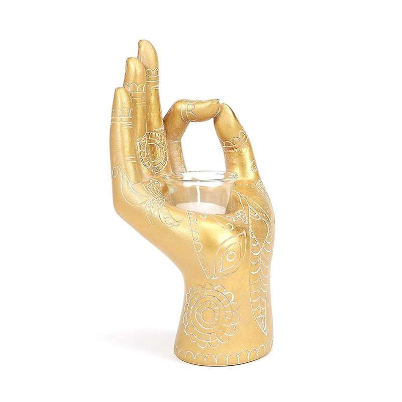 Meditation Decor-candle Holders Buddha Hand Holders Buddhist Decor Statue for Office Living Room 7.5