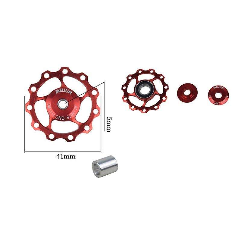 Meijun 11T Cnc Alloy Mountain Bikes Road Bicycles Guide Rear Derailleur Roller Idler Pulley Bearing
