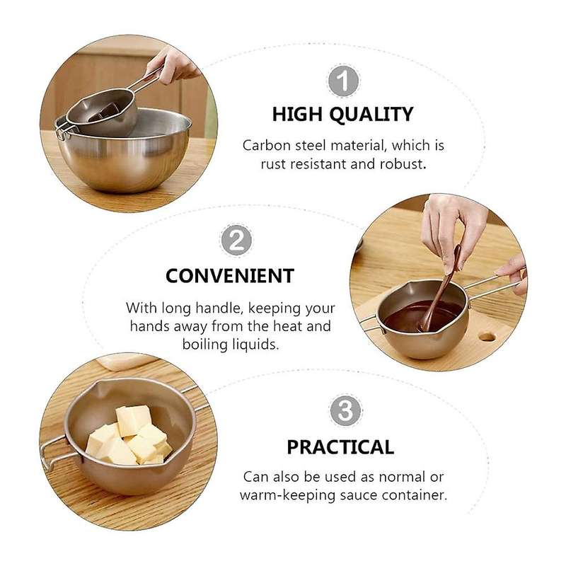 Melting Pot Carbon Steel Double Boiler Pot with Handle Butter Butter Cheese Candle Making Pot