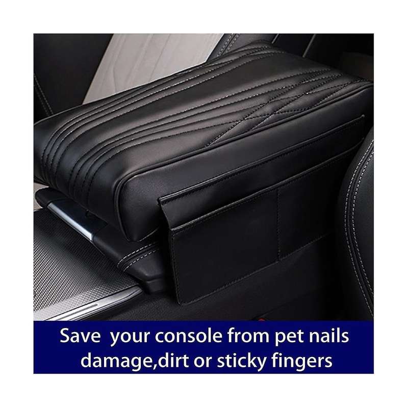 Memory Foam Armrest Box for Vehicles - Leather Car Armrest Box Pad, Universal Car Armrest Pad, Centr