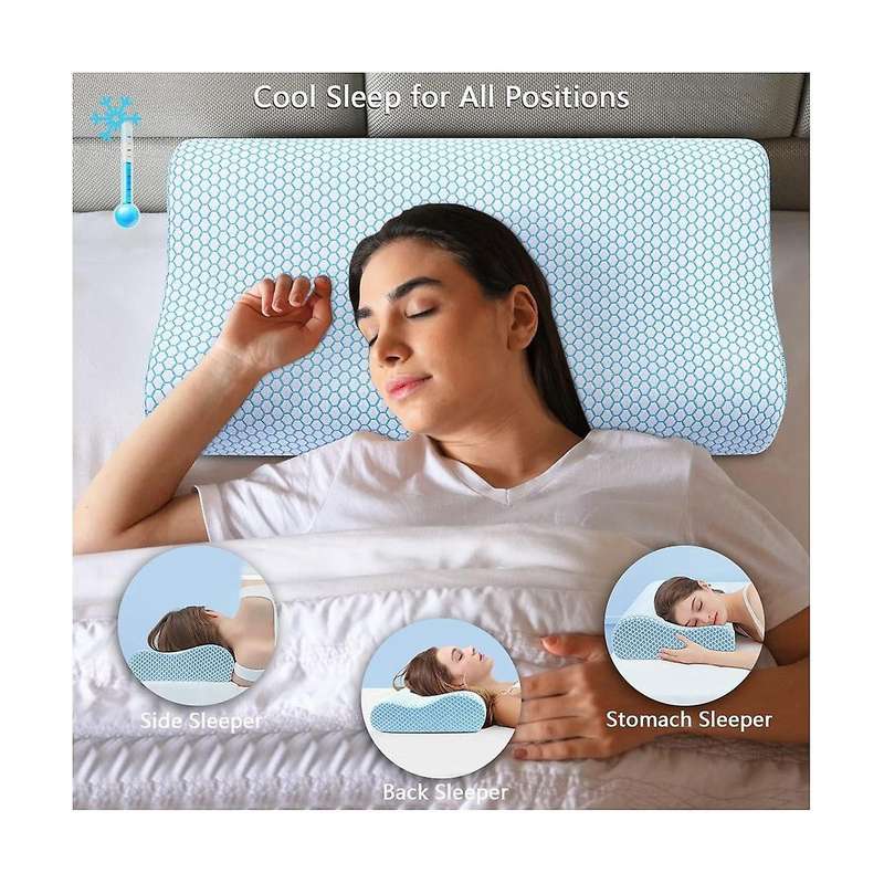 Memory Foam Pillows for Neck , Neck Pillows for Sleeping, Side Sleeper Contour Orthopedic
