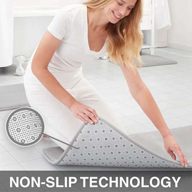 Memory Foam, Non-Slip Absorbent, Super Comfortable, Velvet Bathroom Carpet