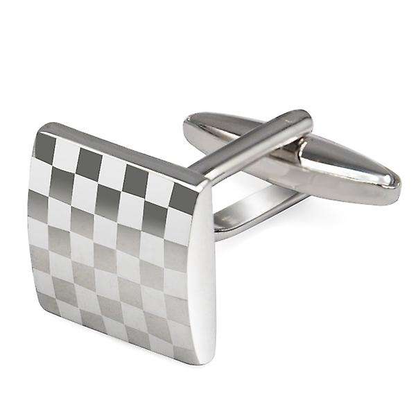 Mens Stainless Steel Business Shirt Silver Square Wedding