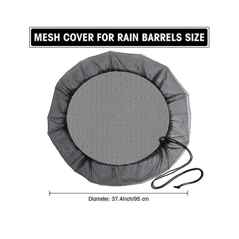 Mesh Cover for Rain Barrels, 4 Pcs Rain Barrel Netting Screen with Drawstring for Protecting Fallen