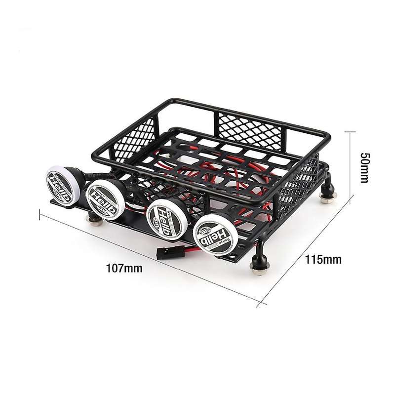Metal 115x107mm Luggage Carrier Roof Rack with Spotlights