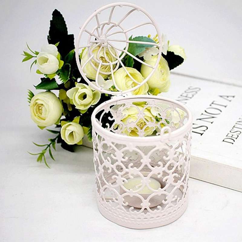 Metal Candle Holder Hanging Lanterns Birdcage Candlestick Home Decor