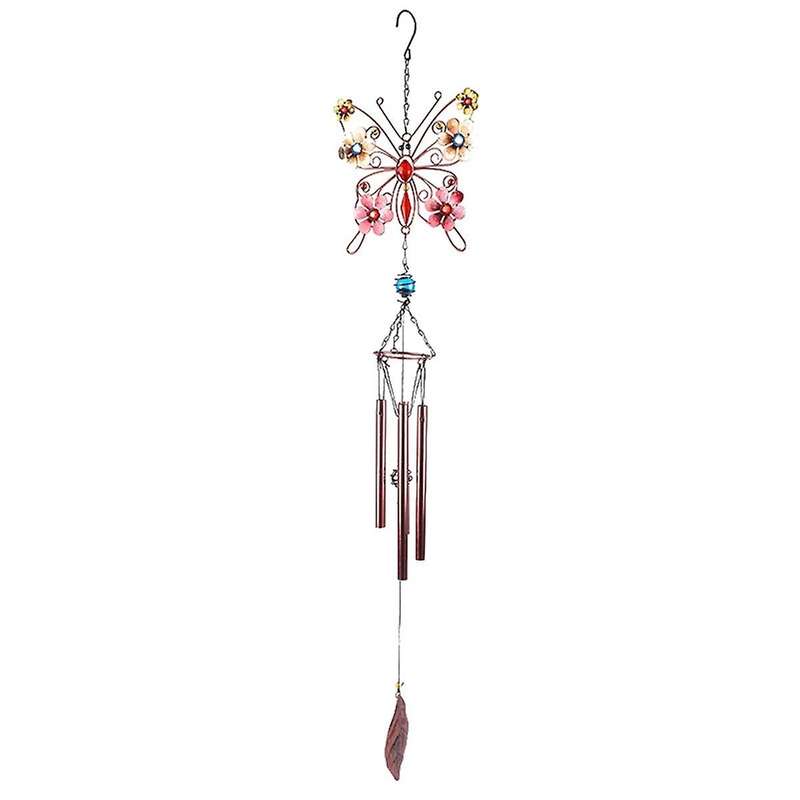 Metal Butterfly Wind Chime Aluminum Tube Anti-Rust Paint Home Iron Art Garden Crafts Hanging Decorat