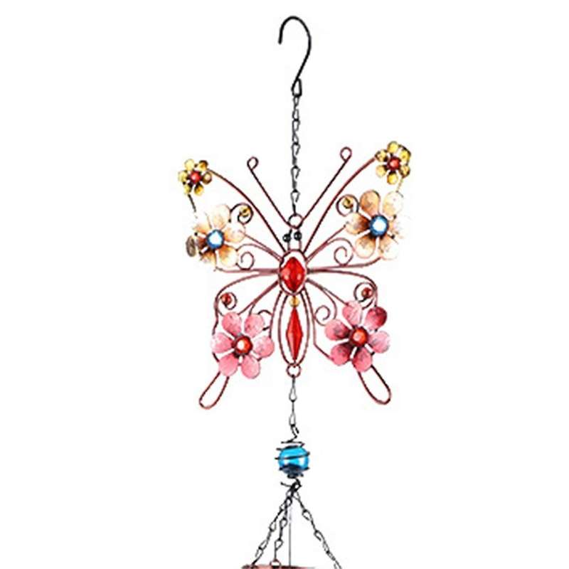 Metal Butterfly Wind Chime Aluminum Tube Anti-Rust Paint Home Iron Art Garden Crafts Hanging Decorat
