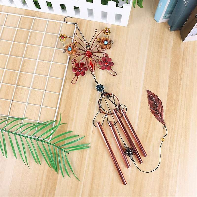 Metal Butterfly Wind Chime Aluminum Tube Anti-Rust Paint Home Iron Art Garden Crafts Hanging Decorat