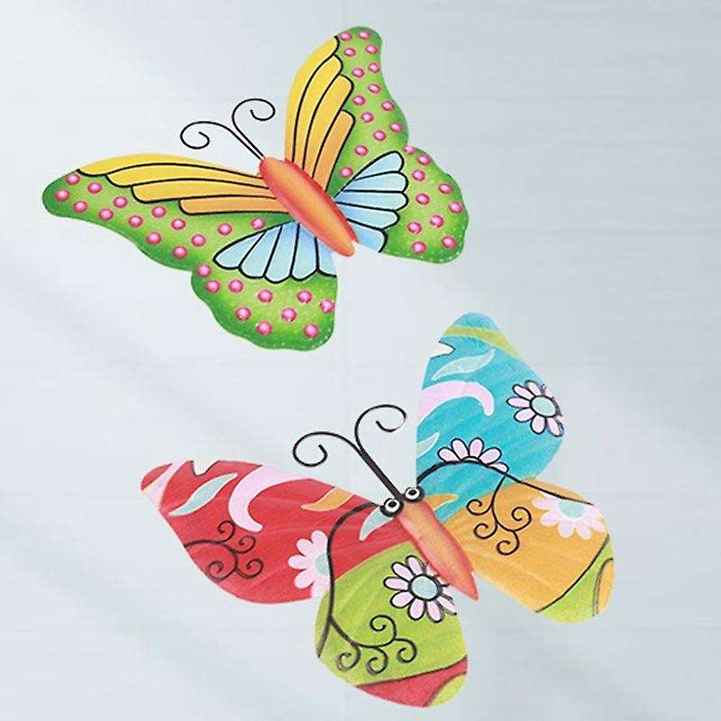 Metal Butterfly Patio Sculpture Office Indoor Outdoor Wall Art Colorful Living Room Hanging Decor B
