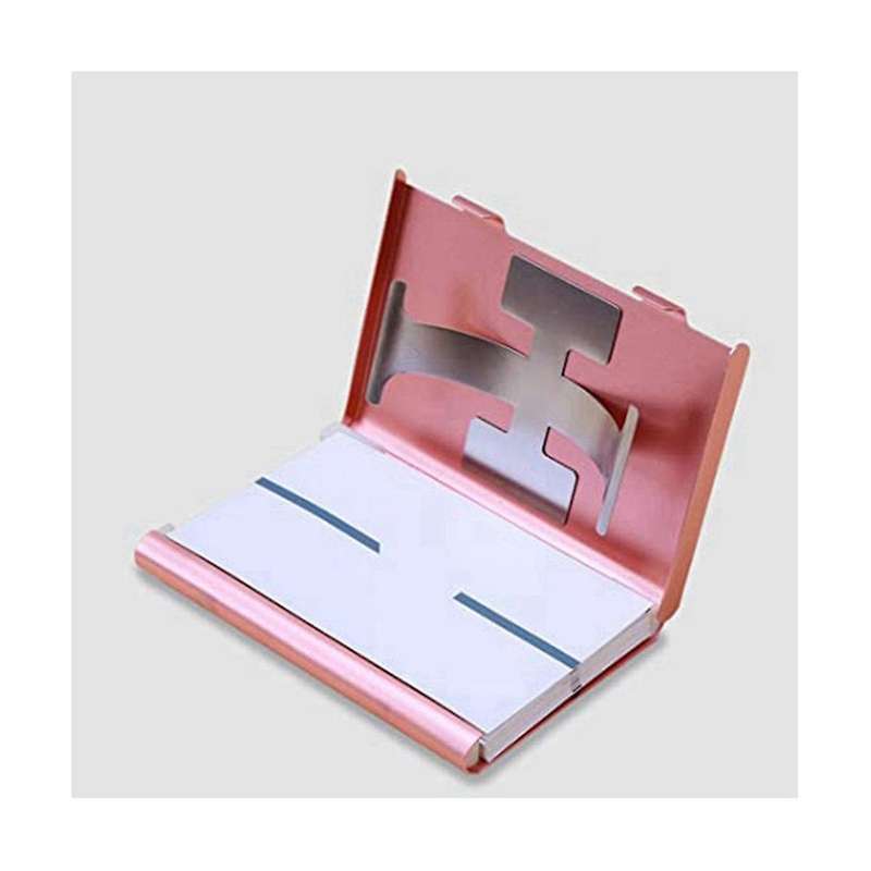 Metal Business Card Holder Protective Sleeve Thumb Slider Push Open Suitable for Id Card Male and F