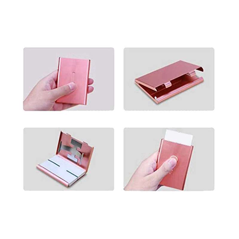 Metal Business Card Holder Protective Sleeve Thumb Slider Push Open Suitable for Id Card Male and F