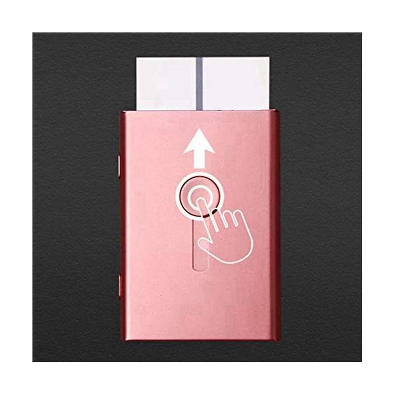 Metal Business Card Holder Protective Sleeve Thumb Slider Push Open Suitable for Id Card Male and F