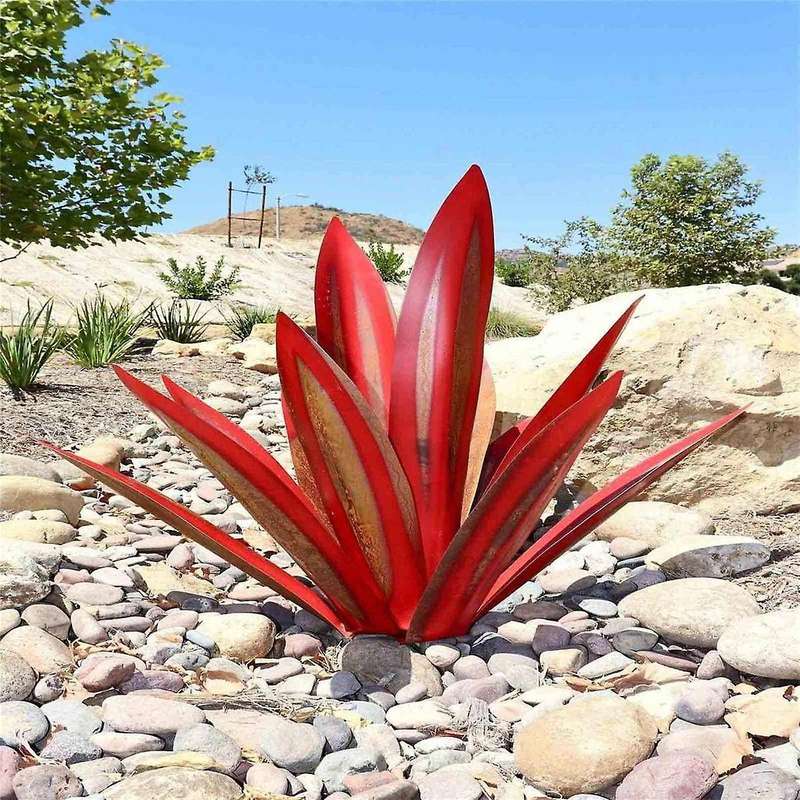 Metal Country Sculpture DIY Plant Home Decor Country Garden Ornament Indooutdoor Statuette 27CM
