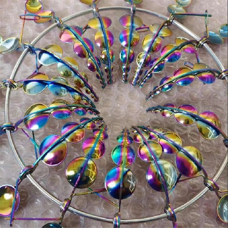 Metal Colorful Garden Rotating Windmill Ornament Crafts Wind Chime Garden Yard Outdoor Decoration Co