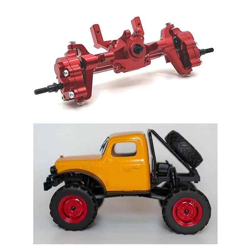 Metal Complete Front Axle Kit for FMS 1/24 FCX24 Xiaoqi Crusher K5 Red