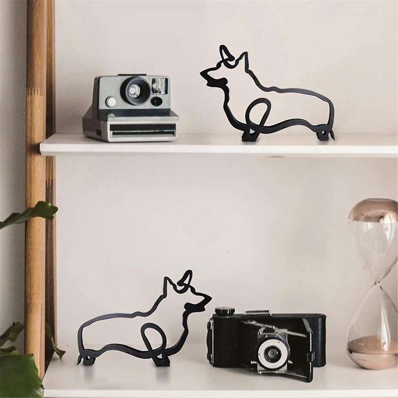 Metal Dog Minimalist Art Wall Sculpture, Minimalist Dog Line Wall Art, Modern Minimalist Home Decor