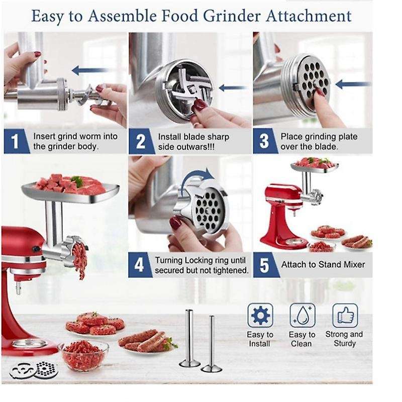 Metal Food Grinder Attachment for Stand Mixers, Meat Grinder Attachment Kitchen Tools
