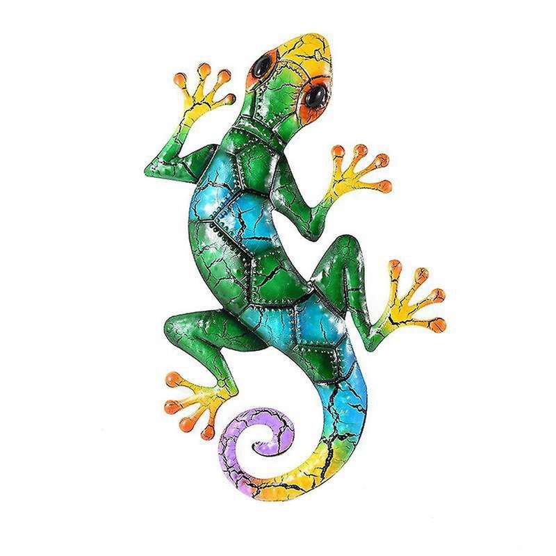 Metal Gecko Yard Garden Decoration for Outdoor Statues Home Garden Wall Decor Miniature Sculpture Li