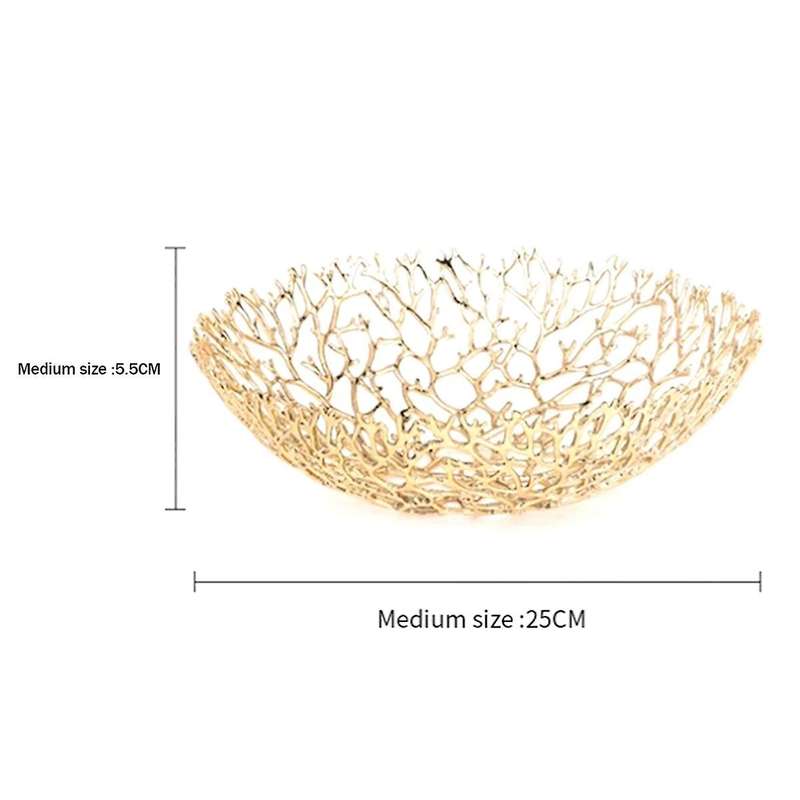 Metal Fruit Bowl Ornaments Home Coffee Table Dining Table Fruit Basket Model Room Hotel Decorative C