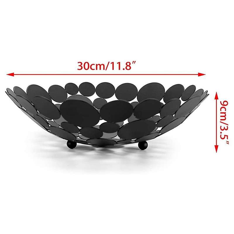 Metal Fruit Bowl Basket Table Centerpiece Fruit Stand Decorative Countertop Fruit Holder (Black)