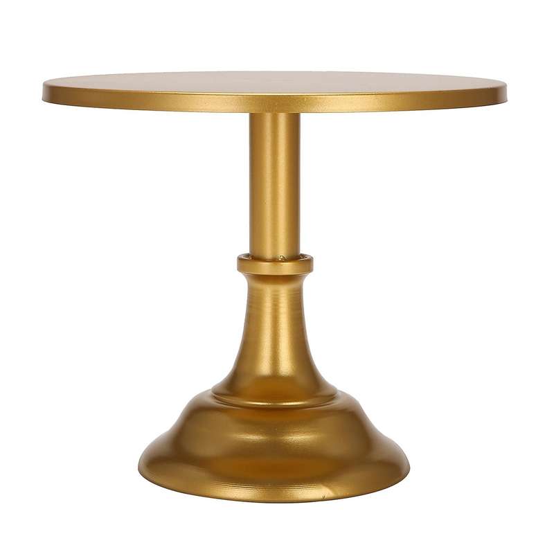 Metal Iron Cake Stand Round Pedestal Compatible Birthday Wedding (gold)