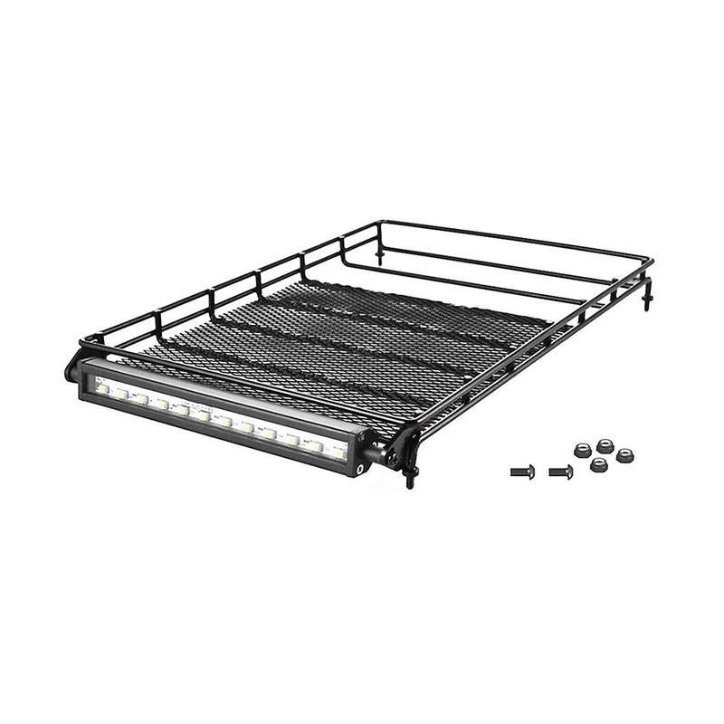 Metal Luggage Roof Rack with Led Light Bar P860016 for Ex86100 86100 1/10 Rc Crawler Car Upgrade Pa