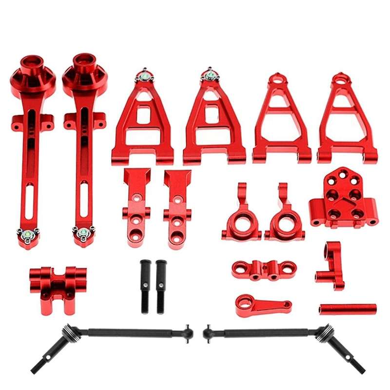 Metal Modification Accessory Kit Suspension Arms Steering Knuckle Set for Bbx Bb01 -01, Red