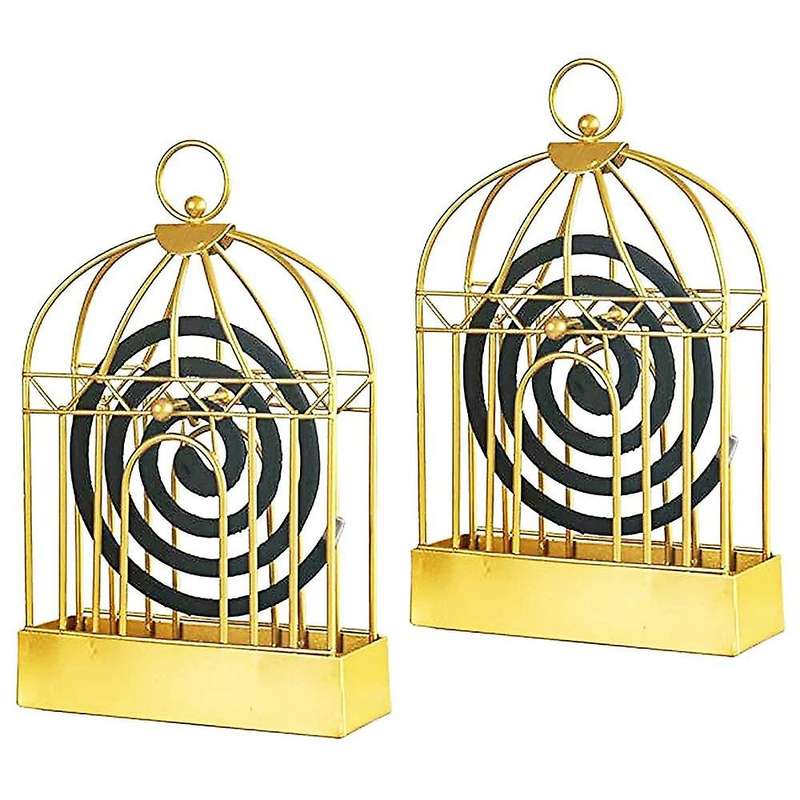Metal Mosquito Coil Holder 2Pcs,Retro Insect Mosquito Coil Bracket Incense Sandalwood Fire and Wind