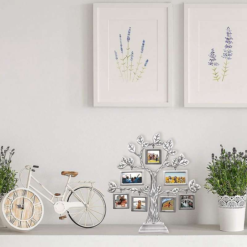 Metal Photo Frame Crafts Seven Leaf Personalized Fashion Tree Photo Frame Home Decoration