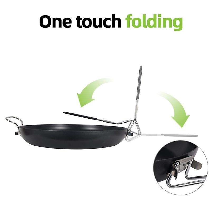Metal Portable Frying Pan Picnic Camping Folding Pot Cookware Non Stick Pan 30cm for Camping Accesso