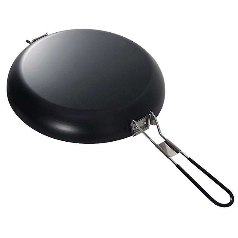 Metal Portable Frying Pan Picnic Camping Folding Pot Cookware Non Stick Pan 30cm for Camping Accesso