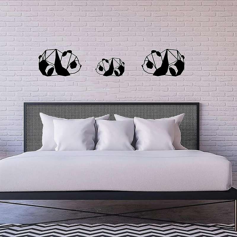 Metal Panda Wall Decoration Outdoor Wall Art Black Metal Wall Art Living Room Bathroom Bedroom