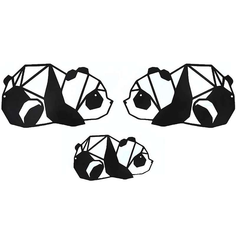 Metal Panda Wall Decoration Outdoor Wall Art Black Metal Wall Art Living Room Bathroom Bedroom