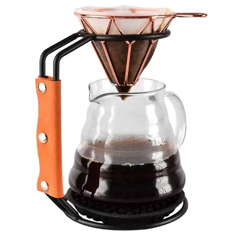 Metal Pour over Coffee Maker Filter Holder Drip Stand with Silicone Mat Coffee Filter Dripper Stand