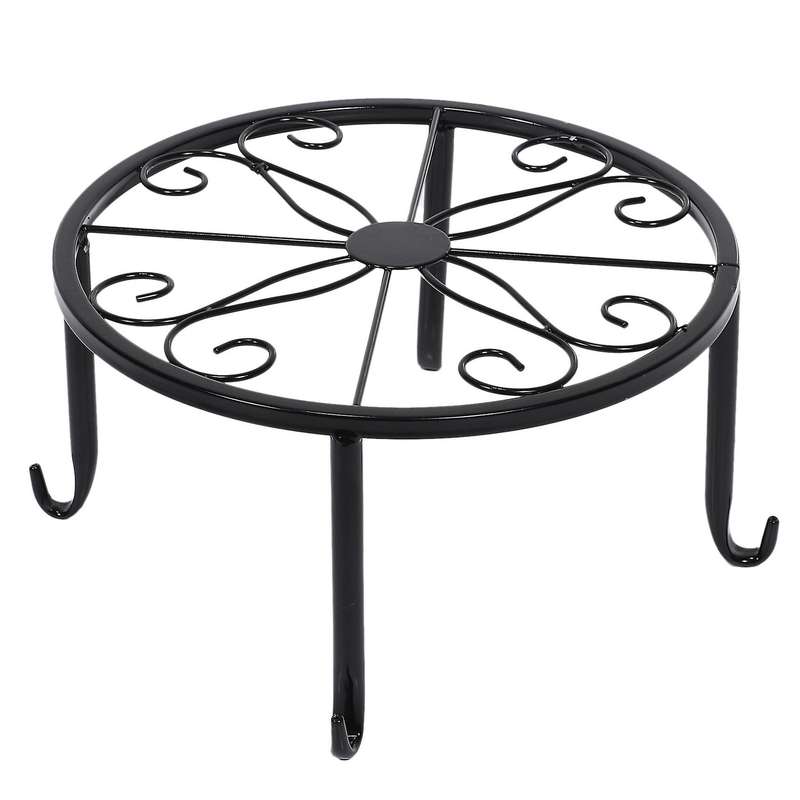 Metal Potted Plant Stand Floor Flower Pot Rack Decorative Pot Garden Container Round Supports Rack