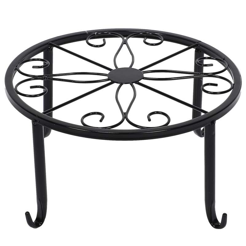 Metal Potted Plant Stand Floor Flower Pot Rack Decorative Pot Garden Container Round Supports Rack