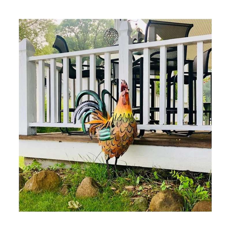 Metal Rooster , Garden Rooster Statues & Sculpture, for Yard, Garden, Lawn Backyard Decorations, Roo