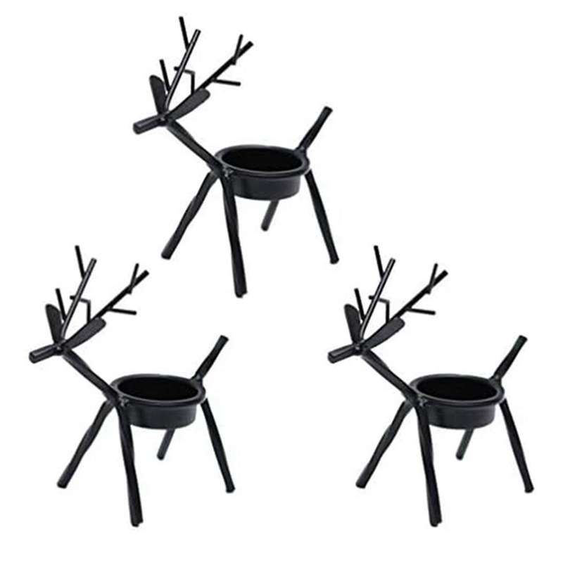 Metal Reindeer Candle Holders, Reindeer -holders for Christmas Dining Table Decoration