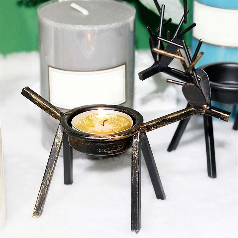 Metal Reindeer Candle Holders, Reindeer -holders for Christmas Dining Table Decoration