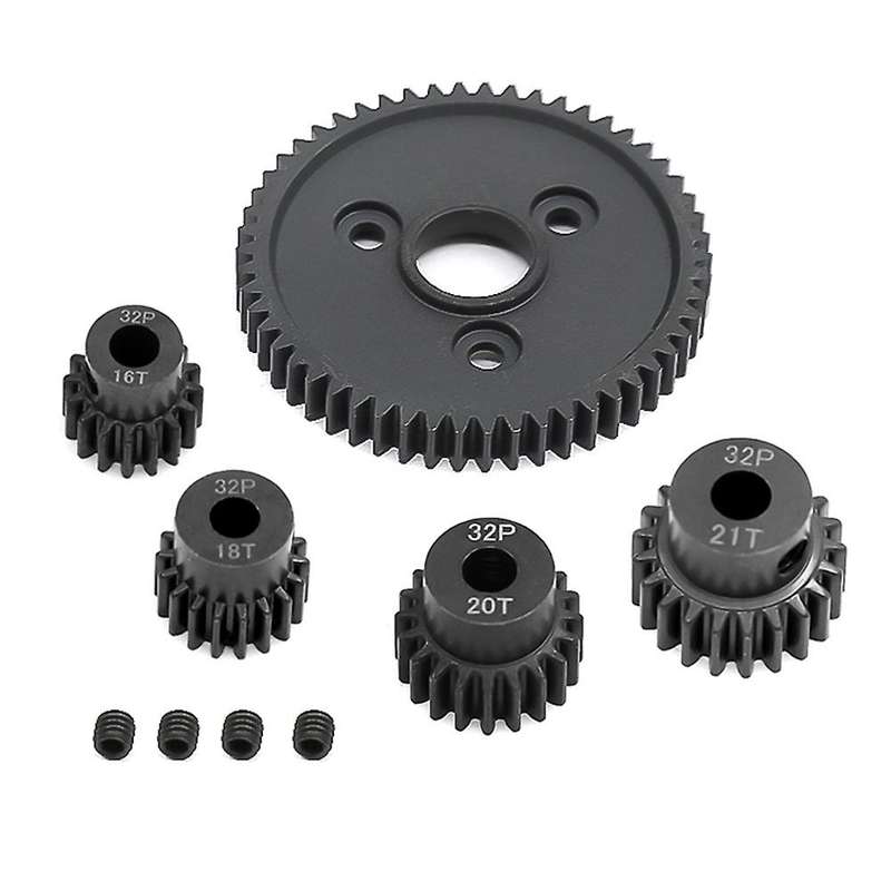 Metal Spur 54T 0.8 32P 3956 with 16T 18T 20T 21T Pinions Set for 1/10 Slash Stampede Summit E-