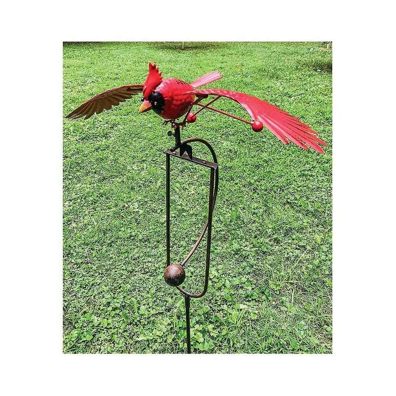 Metal Statue Garden Stake Decor, Life-like Eagle Sculpture Wind Spinner, Decorative Flapping Flying