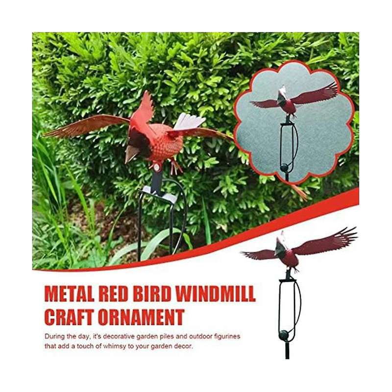 Metal Statue Garden Stake Decor, Life-like Eagle Sculpture Wind Spinner, Decorative Flapping Flying