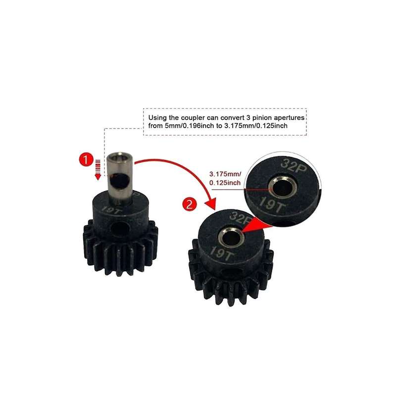 Metal Steel 54t 0.8 32 Pitch 3956 Gear and 15t 17t 19t Gear Sets for Slash 4wd