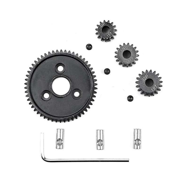 Metal Steel 54t 0.8 32 Pitch 3956 Gear and 15t 17t 19t Gear Sets for Slash 4wd