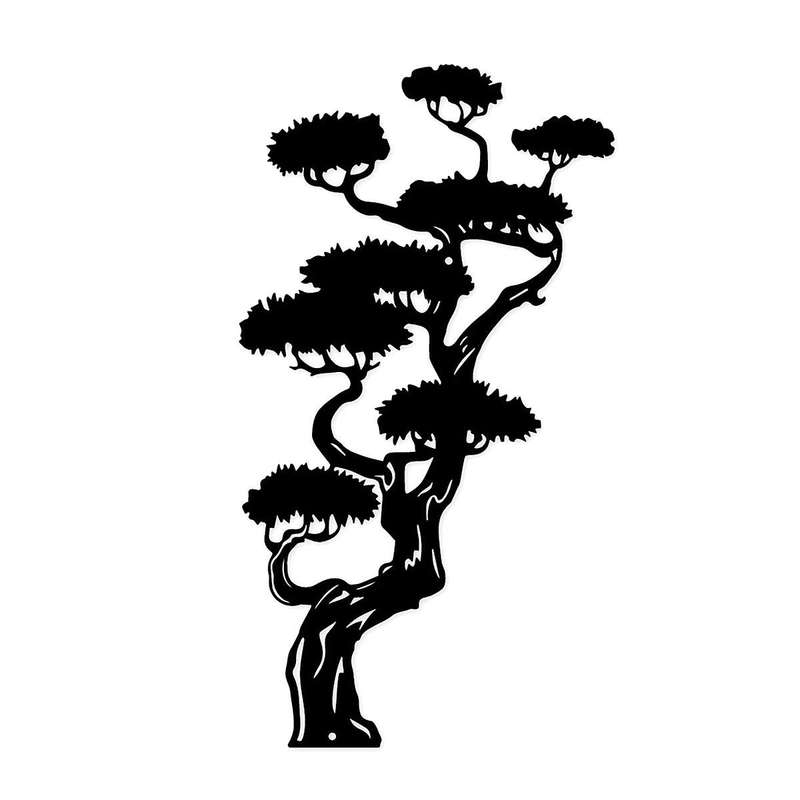 Metal Wall Art, Black Classic Tree Signs Wall Decor Metal Wall Signs for Any Room Hanging Wall Art