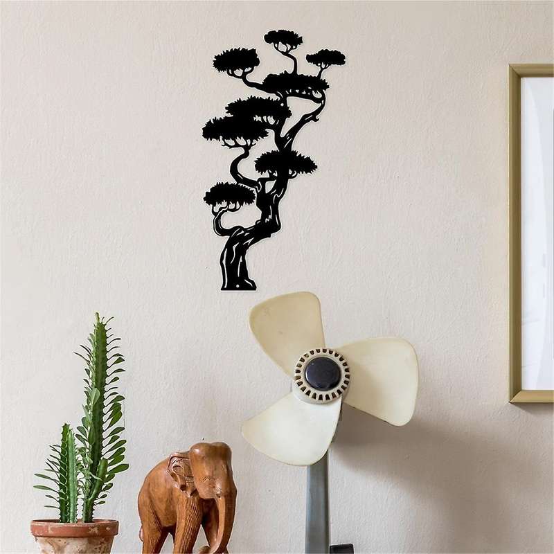 Metal Wall Art, Black Classic Tree Signs Wall Decor Metal Wall Signs for Any Room Hanging Wall Art