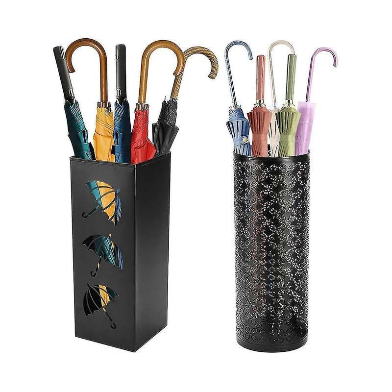 Metal Umbrella Barrel Household Simple Square Round Umbrella Rack Lobby Moisture-proof Umbrella Stor