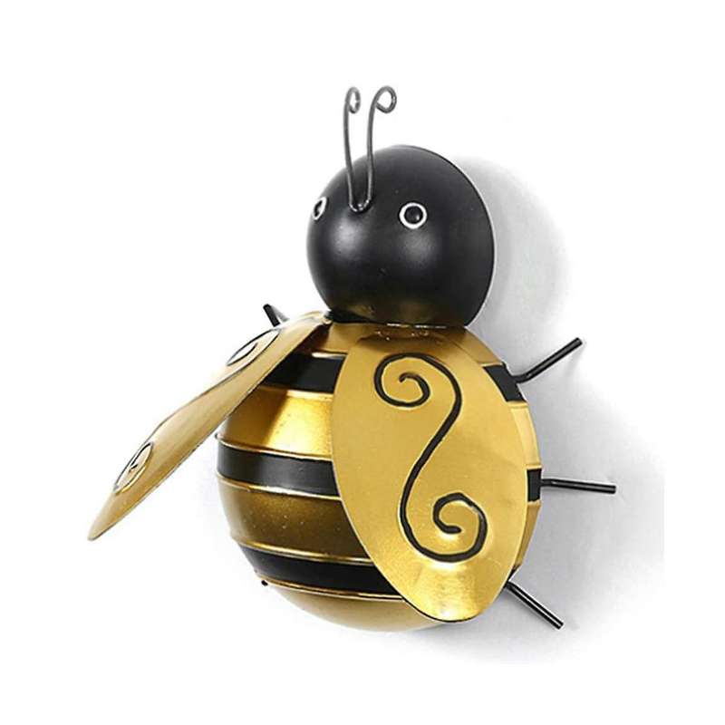 Metal Wall Art, Bees Wall Sculpture, Indoor Outdoor Bee Hanging Decor Restaurant Garden Yard