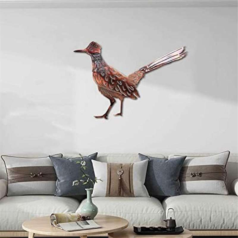 Metal Wall Art Decor, Road Runner Wall Sculptures, Retro Hanging Artwork Signs, for Home Decor Garde